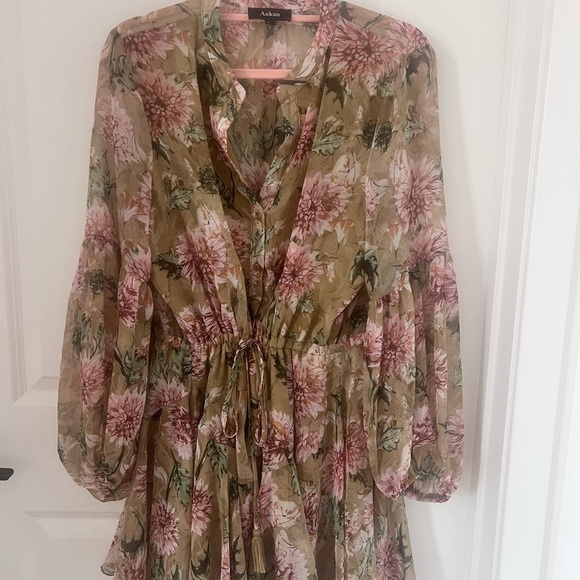 Aakaa Floral Print Women's Dress - Green and Pink - Picture 4 of 13